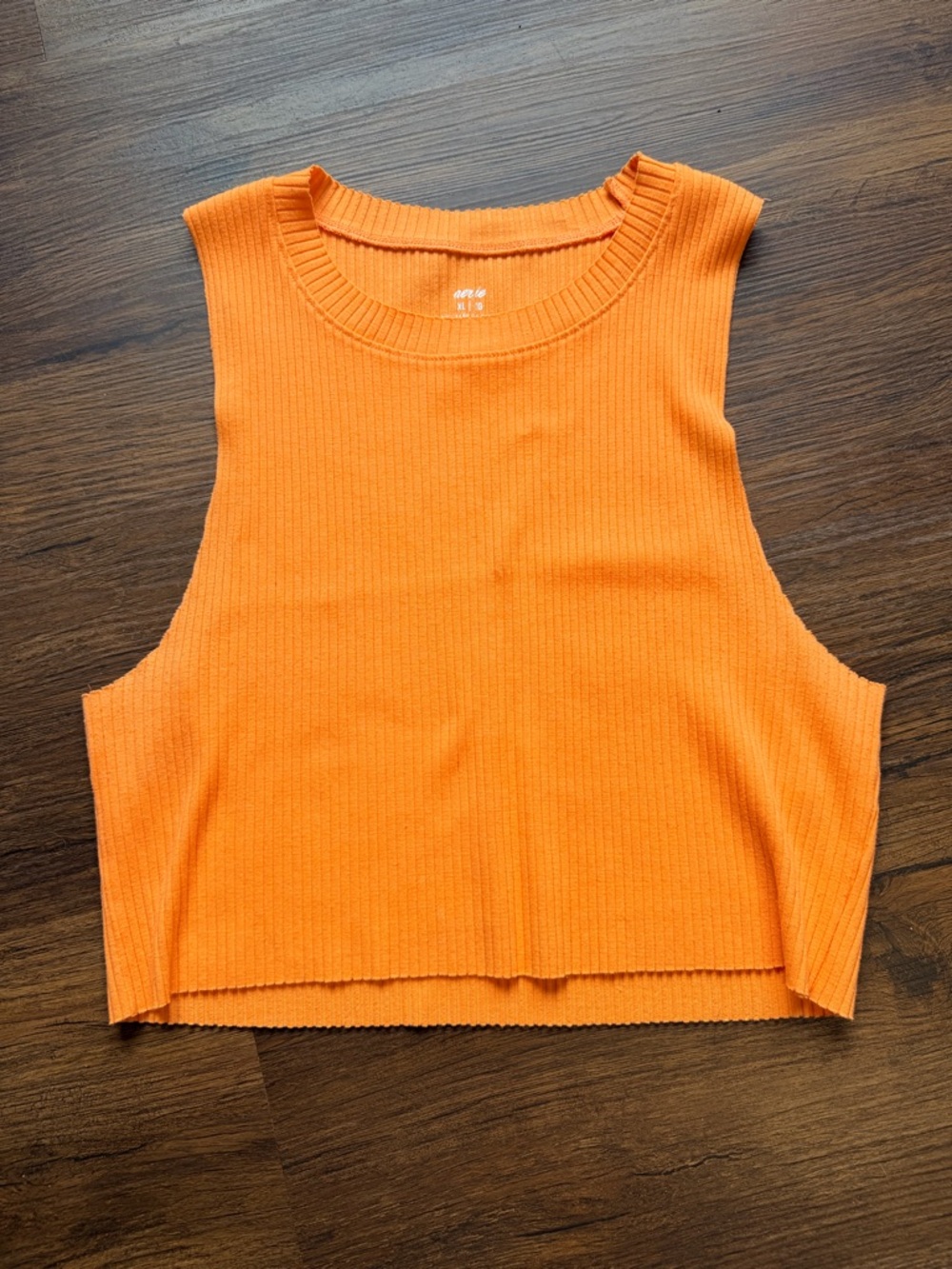 Aerie Loose Fitting Cropped Tank Top in Bright Orange